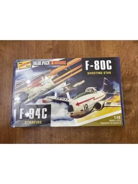 Lindberg 1/48 scale airplane model kit 2 Pack F80C Shooting Star / F94C Starfire